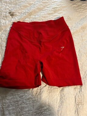 Gymshark Red High-Rise Women's Bike Shorts
